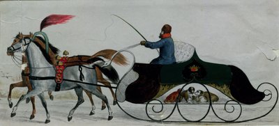 Atlı Kızak (dijital detay) by Russian School