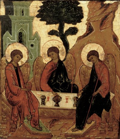 Eski Ahit Trinity, 16. yüzyıl simgesi by Russian School