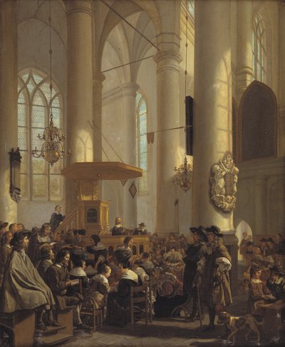 Hollandalı bir kilisenin içi by Rutger van Langevelt