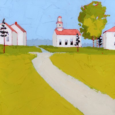 Buluşma Yeri, 2025 (ahşap panel üzerine akrilik) by Ruth Lague