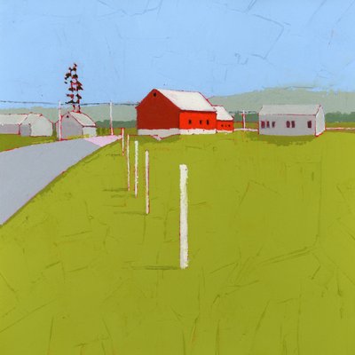 Virajın Etrafında, 2025 (ahşap panel üzerine akrilik) by Ruth Lague