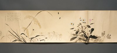 Vahşi Yaşam Dostları (Yasei no Tomo), c.1918 (mürekkep, opak suluboya, dokuma kağıt üzerine lak) by Ryoka Kawakami