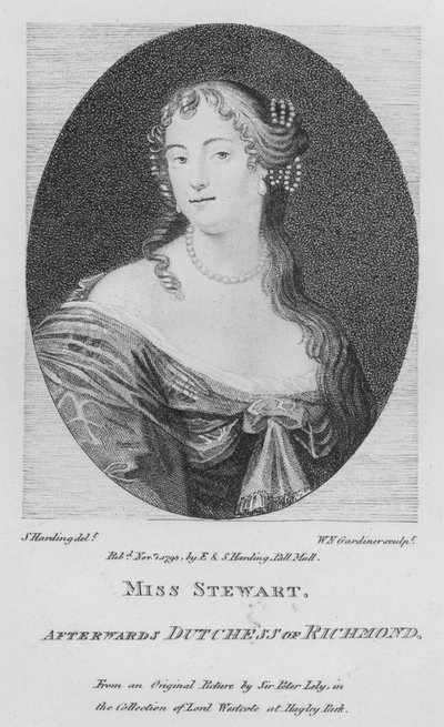Bayan Stewart, daha sonra Richmond Dutchess (gravür) by S. (after) Harding