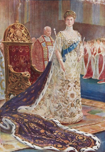 Kraliçe Mary taç giyme cübbelerinde by S. Begg
