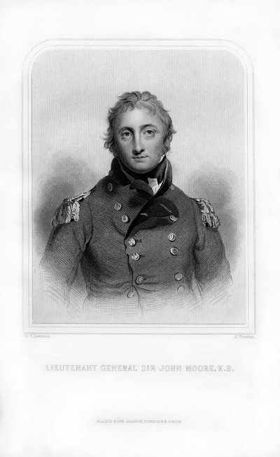 Sir John Moore, İngiliz askeri ve generali, 1870. by S. Freeman