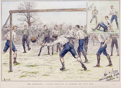 Corinthians, Richmond'da Preston North End'e Karşı - 'The Illustrated Sporting and Dramatic News'den Üçüncü Gol by S. T. Dadd