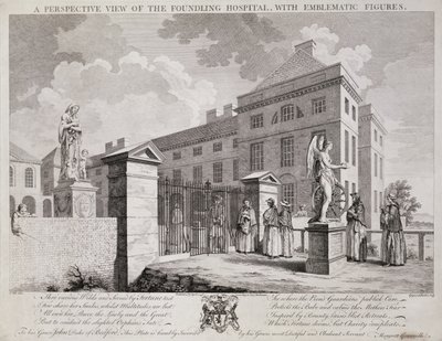 Sembolik Figürlerle Foundling Hastanesinin Perspektif Görünümü, 1749 by S. Vale