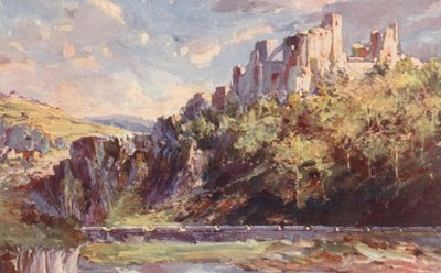 Ventadour Kalesi (renkli taş baskı) by Sabine Baring-Gould