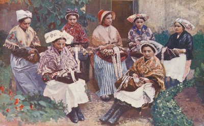 Bir Grup Dantelci (renkli taş baskı) by Sabine Baring-Gould