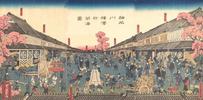 “Kanagawa Eyaletinde Yeni Açılan Yokohama Limanı”, 2. ay, 1860. by Sadahide Utagawa