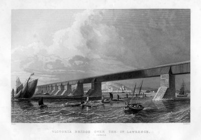 St Lawrence üzerindeki Victoria Köprüsü, Kanada, 1886 by Saddler