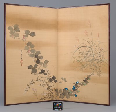 Sonbahar Çimenleri, 19. yüzyıl başı (İki panel ekran; mürekkep, renk ve altın üzerine
ipek) by Sakai Hoitsu