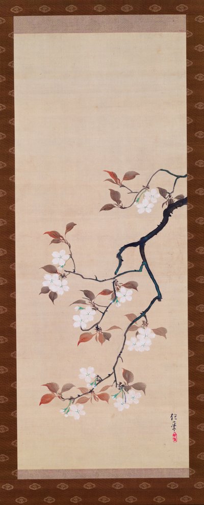 Hanging Scroll Depicting Cherry Blossoms, from A Triptych of the Three Seasons, Japanese, early 19th century  by Sakai Hoitsu