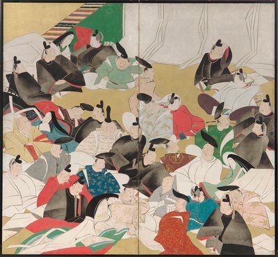 Otuz Altı Şair, Edo Dönemi (kağıt üzerine mürekkep, renk ve altın) by Sakai Hoitsu