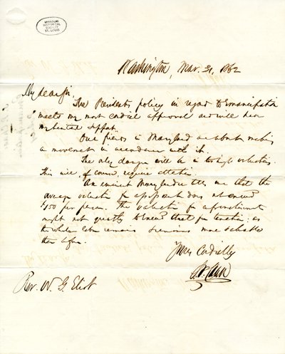 S.P. Chase, Washington, W.G. Eliot
