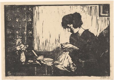 dikiş kadın by Salomon Garf (signed by artist)