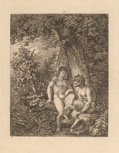 Bir Ormanda İki Satir, 1777. by Salomon Gessner