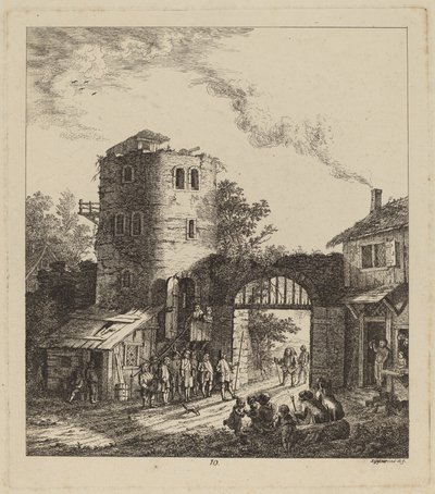 Şehir Kapısında Köylüler Bir Devlet Adamını Karşılarken, 1764. by Salomon Gessner