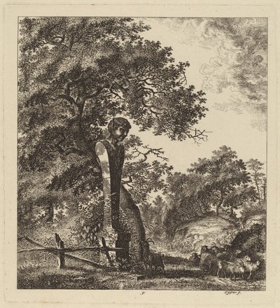 Bir Keçi Sürüsü ve Bir Herm ile Ormanlık Manzara, 1764. by Salomon Gessner