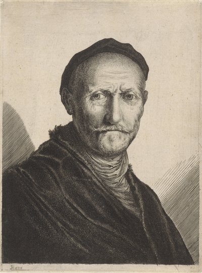 Başında bere olan yaşlı bir adamın portresi by Salomon Savery