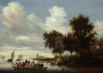 Feribot ile Nehir Manzarası Bir feribot ile nehir manzarası by Salomon van Ruysdael