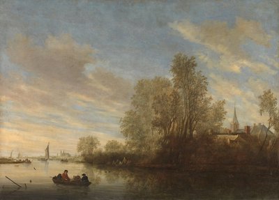 Deventer yakınında nehir manzarası by Salomon van Ruysdael
