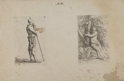 (Figürin Serisi) Zırhlı Adam, Elinde Mızrak by Salvator Rosa