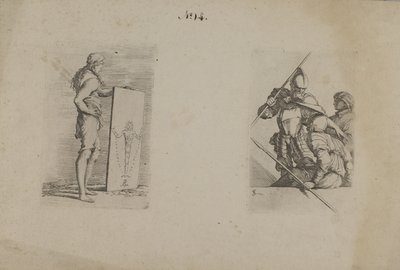 (Figürin Serisi) Uzun Saçlı Adam Elinde Tabela by Salvator Rosa