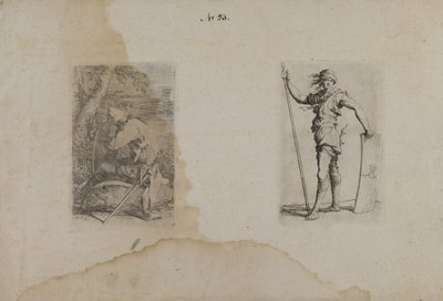 (Figürin Serisi) Sivri Miğferli Oturan Adam by Salvator Rosa