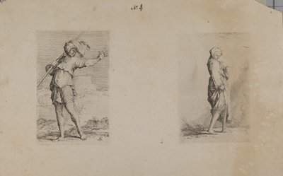 (Heykelcik Serisi) Tüylü Başlıklı Ayakta Duran Adam by Salvator Rosa