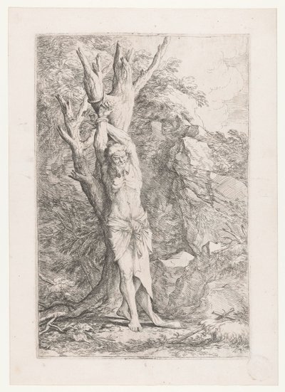 Albert bir ağaca bağlı by Salvator Rosa