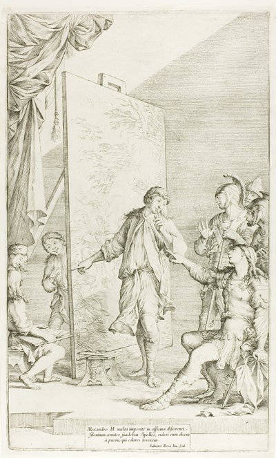 Apelles Stüdyosunda İskender by Salvator Rosa