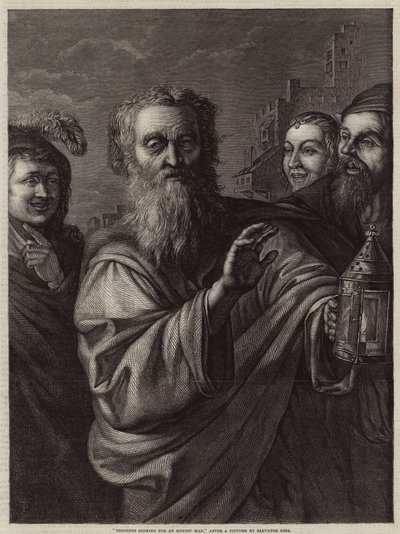 Dürüst Bir Adam Arayan Diogenes by Salvator Rosa