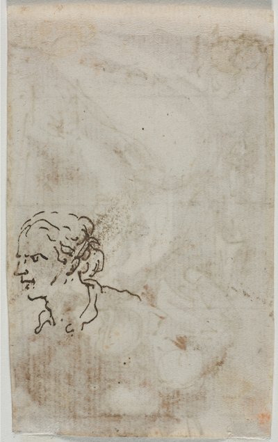 Şekil Çalışmaları tersi, c. 1640-1649. by Salvator Rosa