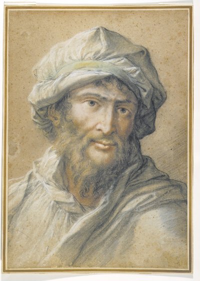 Türban takan sakallı bir adamın başı by Salvator Rosa