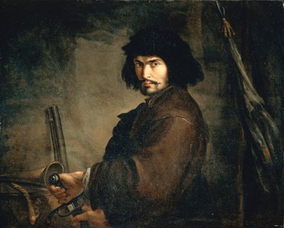 Savaşçı gibi giyinmiş otoportre, Salvator Rosa (1615-1673), tuval üzerine yağlıboya, 94x107 cm by Salvator Rosa