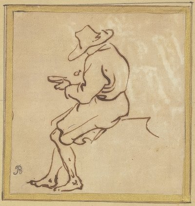 Soldaki profilde oturan adam by Salvator Rosa