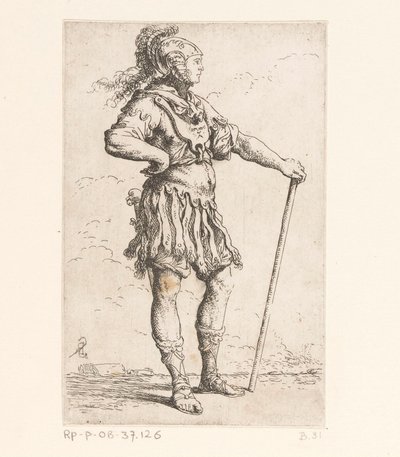 Bir sopa ile asker Küçük rakamlar (dizi adı) Heykelcik (seri adı) by Salvator Rosa