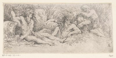 çömleği olan beş nehir tanrısı Tritonlar ve Nehir Tanrıları (dizi başlığı) by Salvator Rosa