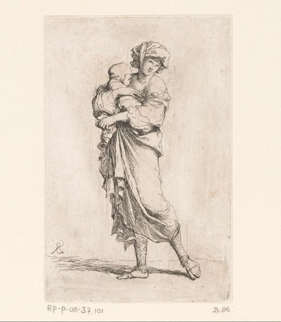 Çocuklu kadın Küçük figürler (dizi adı) Heykelcik (dizi adı) by Salvator Rosa