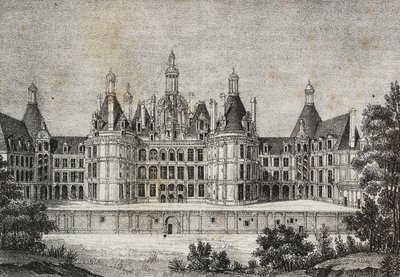 Chambord Kalesi, Fransa, Poliorama Pittoresco'dan Salvatore Puglia tarafından litografi, n 39, 6 Mayıs by Salvatore Puglia