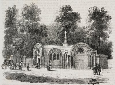 Chapel Royal of Saint Ferdinand, Sablonville, Fransa, Poliorama Pittoresco'dan Salvatore Puglia tarafından litografi, n 13, 4 Kasım by Salvatore Puglia