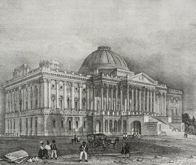 Washington, ABD'deki Capitol binasının cephesi, Poliorama Pittoresco'dan Salvatore Puglia tarafından litografi, n 42, 28 Mayıs by Salvatore Puglia