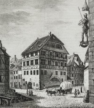 Albrecht Durer Evi (1471-1528), Nürnberg, Almanya, Poliorama Pittoresco'dan Salvatore Puglia tarafından litografi, n 31, 12 Mart by Salvatore Puglia