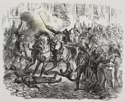 Madrid İsyanı, Poliorama Pittoresco'dan Cesare Malpica (1804-1848) tarafından Napolyon Tarihinden Salvatore Puglia tarafından litografi, n 47, Temmuz 1 by Salvatore Puglia