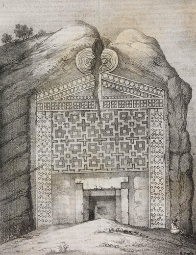 Midas'ın mezarı, Midas Şehri, Türkiye, Poliorama Pittoresco'dan Salvatore Puglia tarafından litografi, n 41, 18 Mayıs by Salvatore Puglia