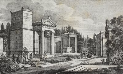 Pere-Lachaise mezarlığı, Paris, Fransa, Poliorama Pittoresco'dan Salvatore Puglia tarafından litografi, n 19, Aralık 17 by Salvatore Puglia