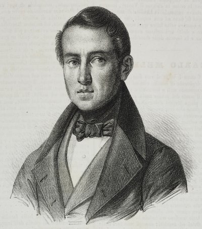 Carlo Mele'nin Portresi (1792-1841), Poliorama Pittoresco'dan Salvatore Puglia tarafından litografi, n 15, Kasım 20 by Salvatore Puglia
