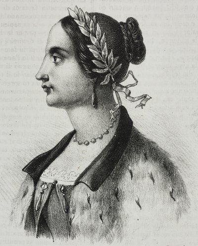 İtalyan fizikçi ve akademisyen Laura Bassi Veratti'nin (1711-1778) portresi, Poliorama Pittoresco'dan Salvatore Puglia'nın litografisi, n 4, 4 Eylül by Salvatore Puglia