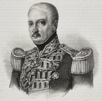 Mareşal Francesco Maria Tanchi'nin Portresi (1773-1843), Poliorama Pittoresco'dan Salvatore Puglia tarafından litografi, n 46, 24 Haziran by Salvatore Puglia